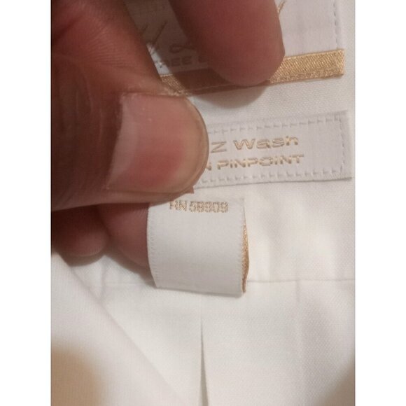 Roundtree Yorke Gold Label Dress Shirt 19 (3XL) Tall White Non Iron EZ Wash - Picture 11 of 13